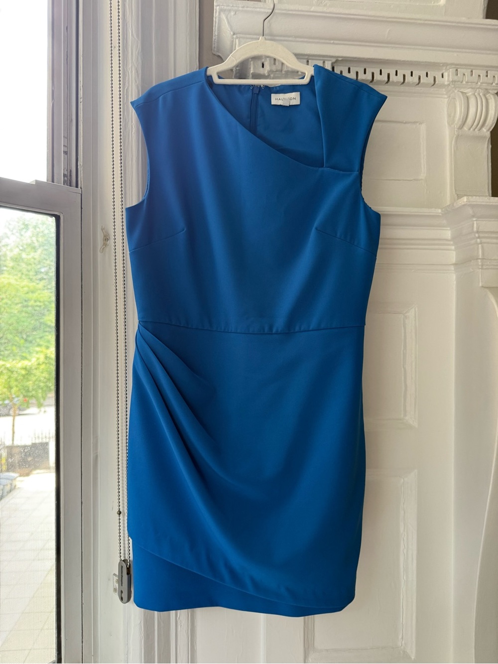 Halston Blue Sleeveless Dress. Worn only twice. Easy to wear. Timeless style.